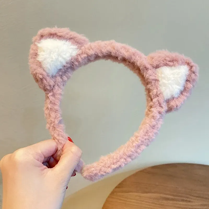 Hair Accessories Cute Plush Cat\'s Ears Steamed Cat Ear Shaped Bread Hair Band Wash Face Head Band Dress Headdress Hair Band