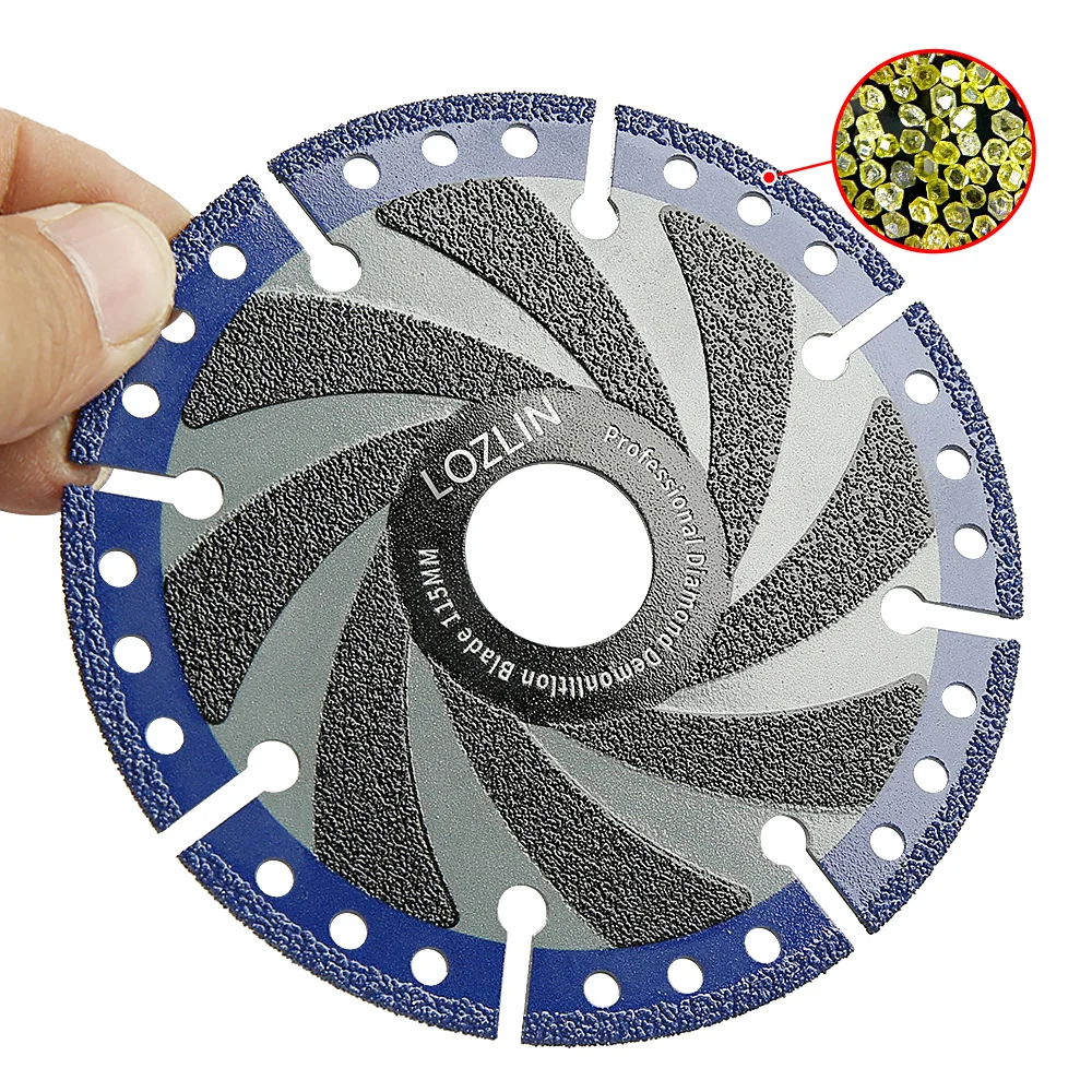 LOZLIN 115mm 125mm Diamond Demolition Saw Blade All Purpose Cutting Disc Vacuum Brazed for Metal Rebar Steel PVC Stone Concrete - view 6