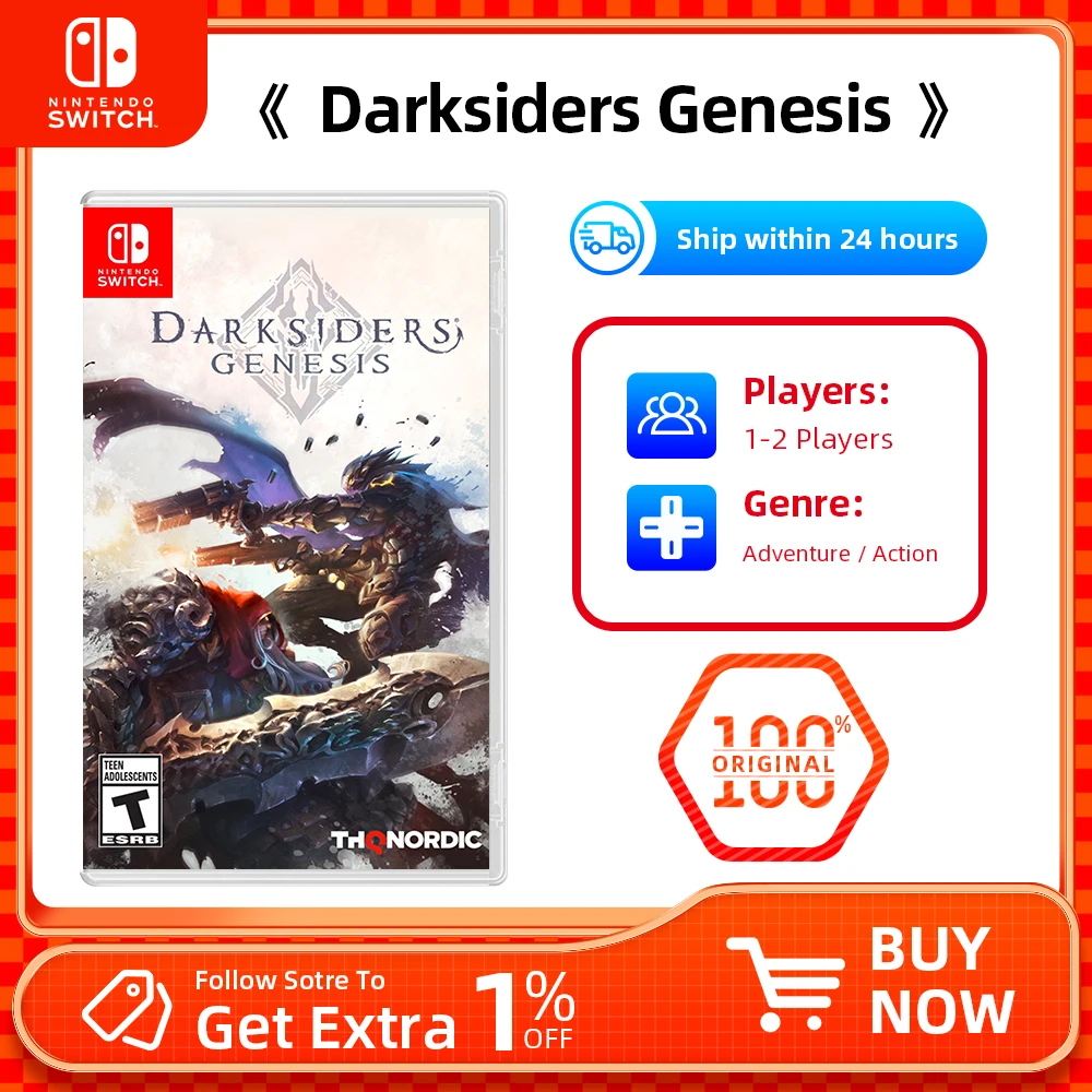 Nintendo Switch Game  - Darksiders Genesis - Games Physical Cartridge Support TV Tabletop Handheld Mode