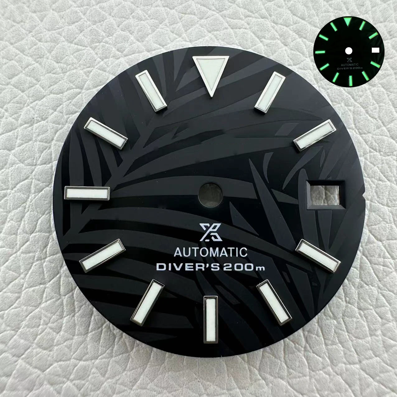 28.5mm Leaf Green Light S Logo dial H35 Suitable for nh dial 35 Movement Watch Accessories Repair Tool Diameter 29mm S logo dial