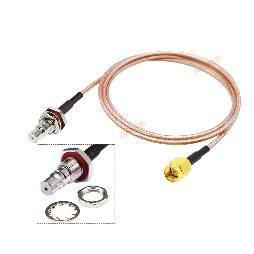 BEVOTOP QMA to SMA RG316 Cable QMA Female Bulkhead to SMA Male Female Jack Plug High Quality Low Loss RF Coaxial Pigtail Jumper