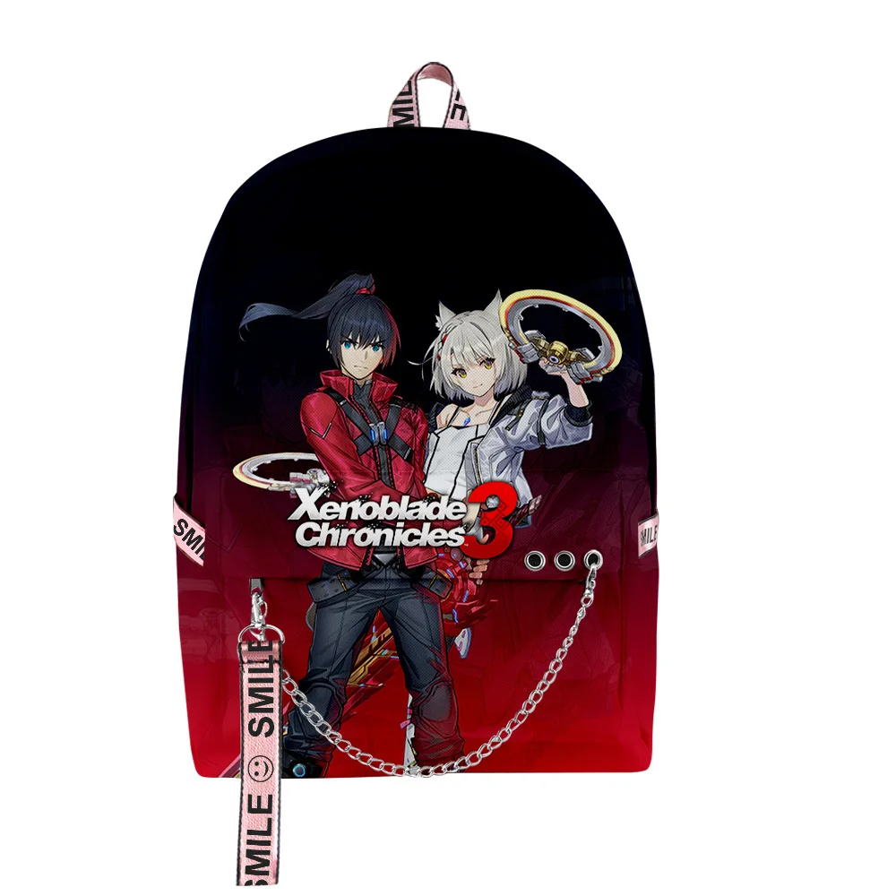 人気の若々しいスクールバッグユニセックスゼノブレイド 3 ゲームバッグ 3D プリントオックスフォード防水ノートブックショルダーバックパック