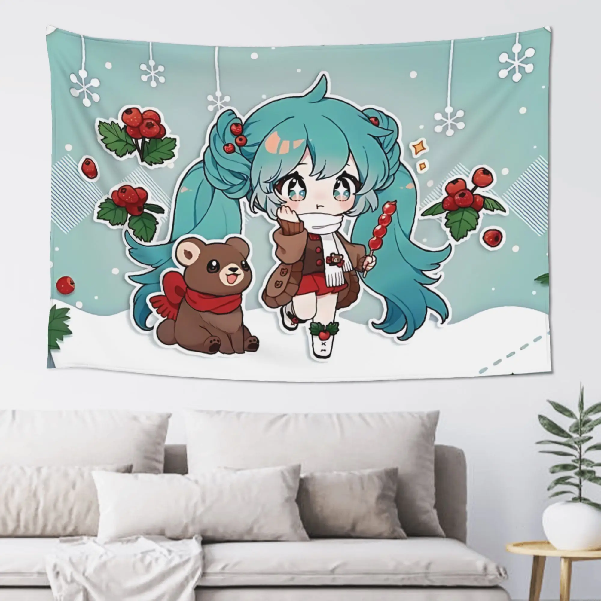 personalize-o-seu-presente-de-natal--tapecaria-cutecore-hatsune-miku-manta-de-parede-itens-de-decoracao-para-casa-decoracoes-de-parede