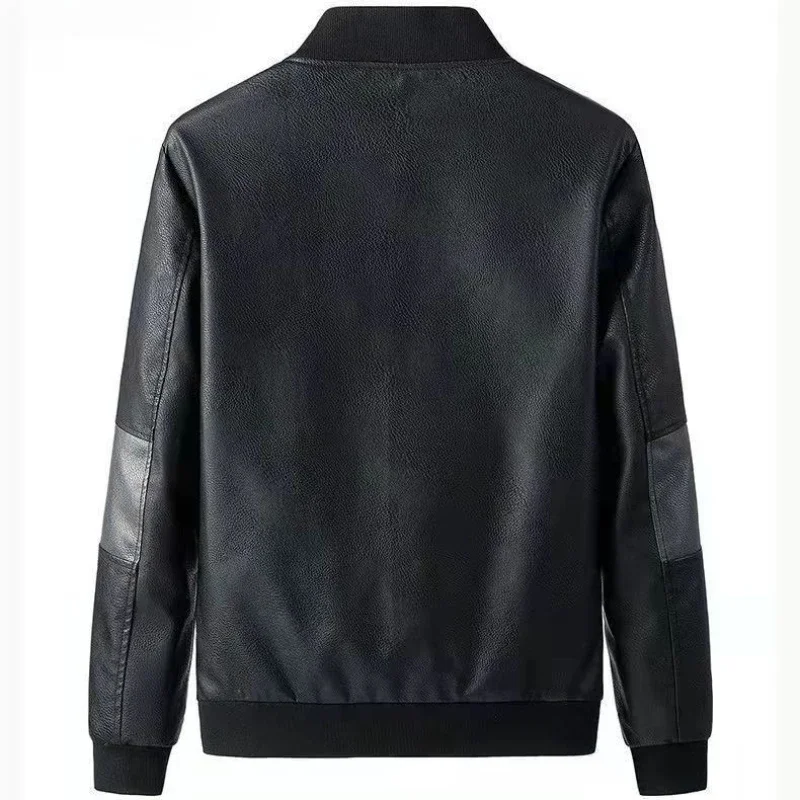 

Baseball Inspired Men's PU Leather Jacket Crossover Style Spring Autumn​