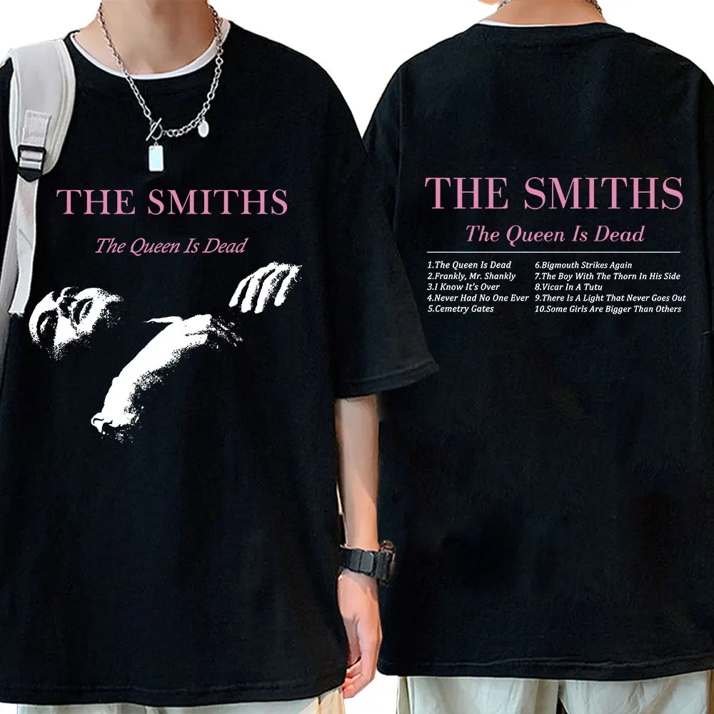 The Smiths The Queen Is Dead T shirts Men Punk Rock Band 1980's Indie, Morrissey Short Sleeve T-shirt Oversized Cotton T Shirt