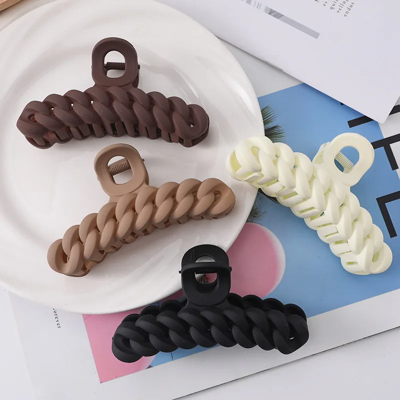 

Matte Chain Link Claw Clip, Hair Claw for Women, Minimalist Clamp for High Ponytail & Bun, Versatile Hair Accessories