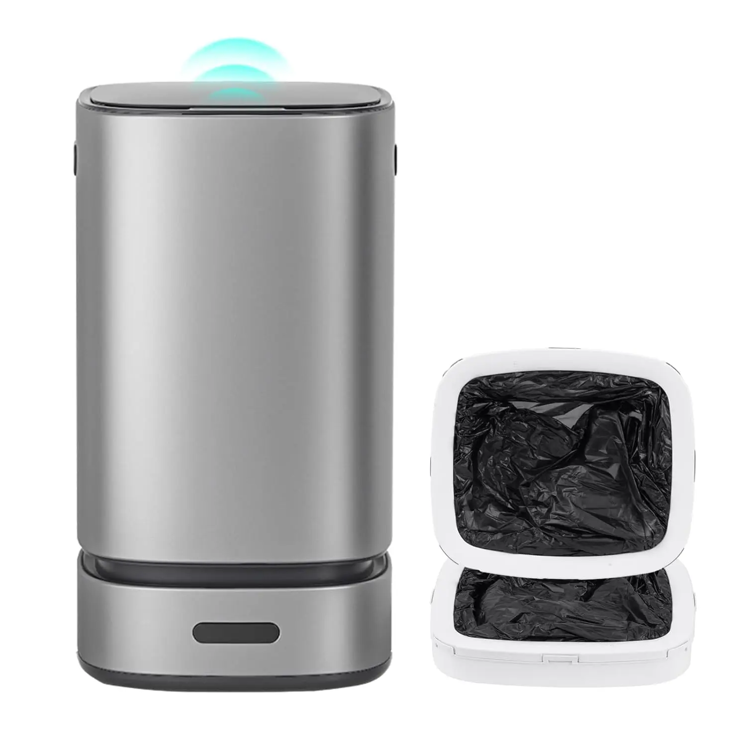 

Автоматическое мусорное ведро с функцией самозапечатывания из нержавеющей стали, 15 литров (4 галлона), сенсорное, настраиваемое