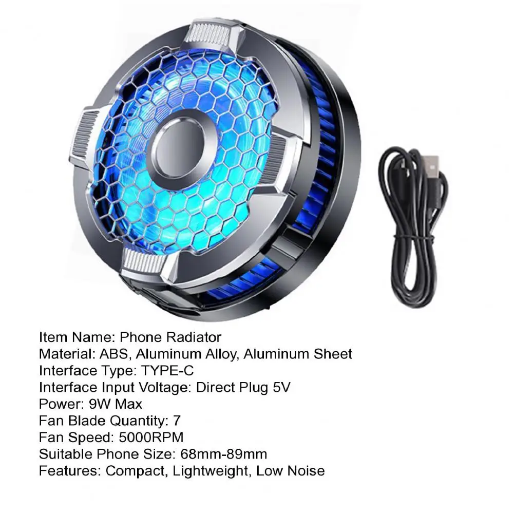 Semiconductor Phone Radiator Enlarged Cooling Area Strong Wind Low Noise Mobile Phone Cooling Phone Radiator Fan Accessories