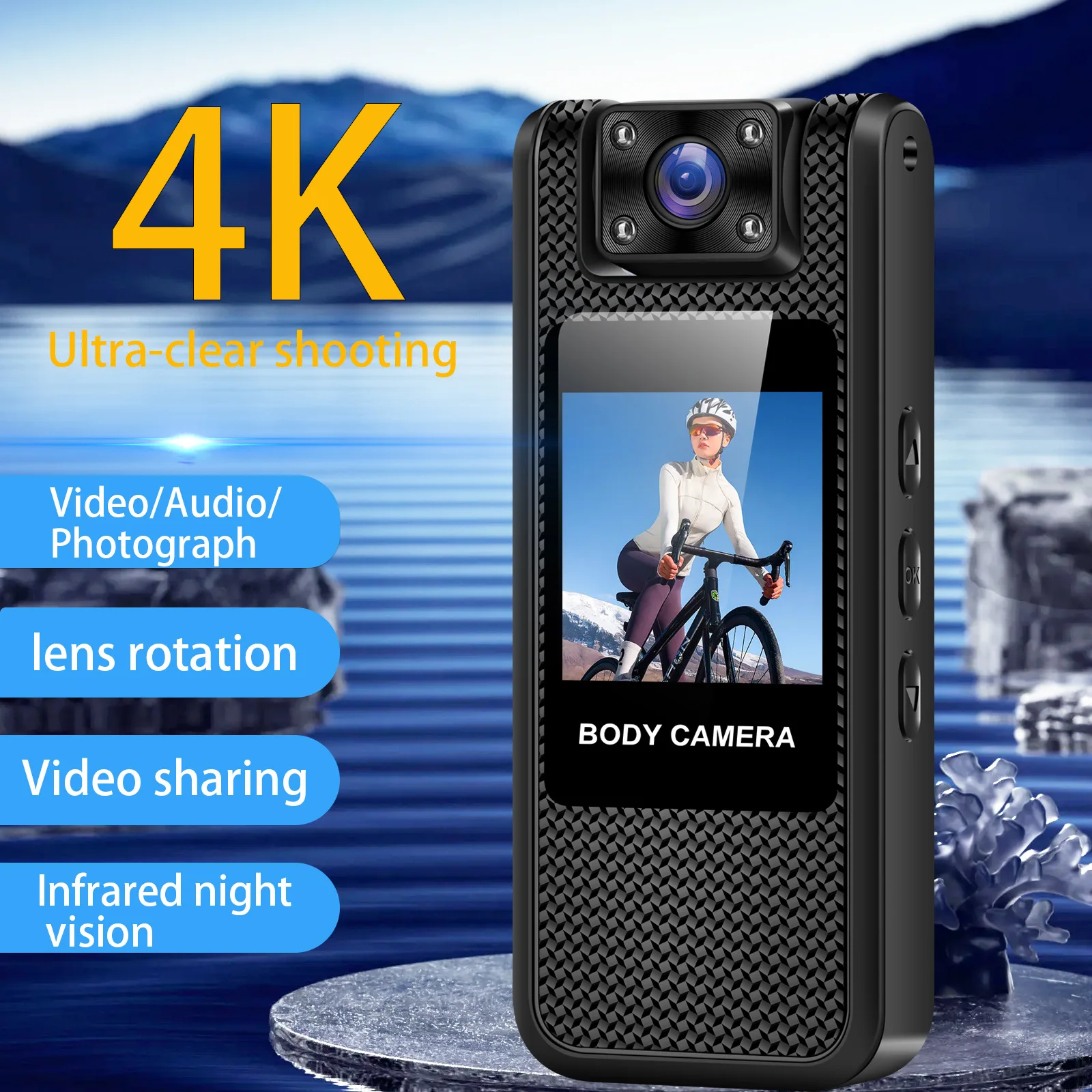 New Handheld Outdoor Sports High Definition Camera Portable Back Clip WIFI Mobile Phone Interconnection Recorder