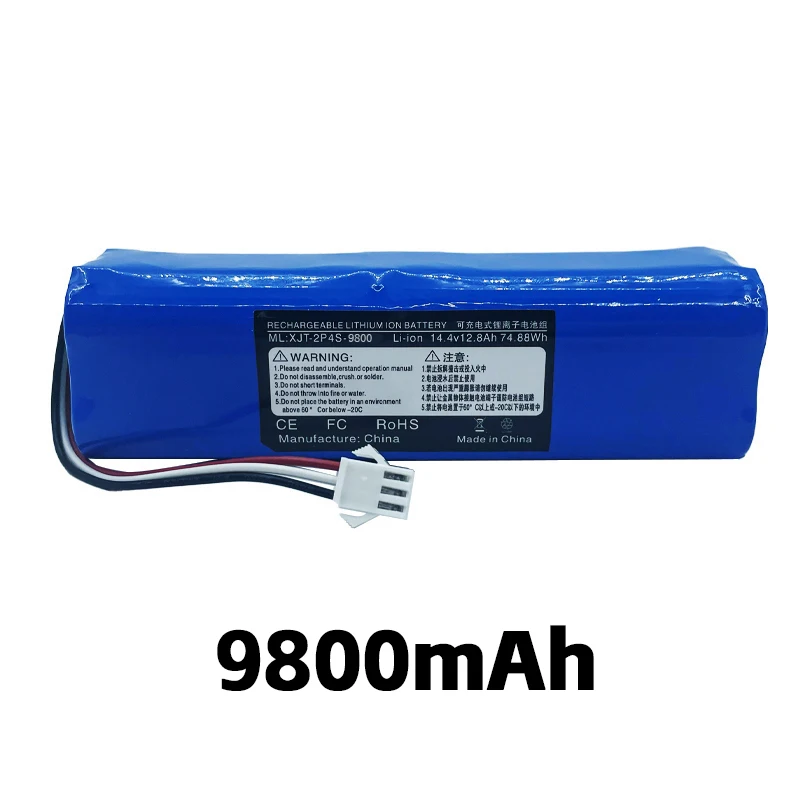 Li-ion battery used for robot vacuum cleaners, M7 Pro，M7 Max，M8 Pro，Lydsto R1，VIOMI S9,ROIDMI EVE Plus,14.4V，12800mAh