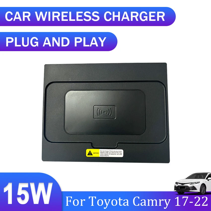 Per Toyota Camry 2017 2018 2019 2020 2021 2022 15W QI caricabatteria Wireless per auto pannello di ricarica cordless portabicchieri pad di ricarica