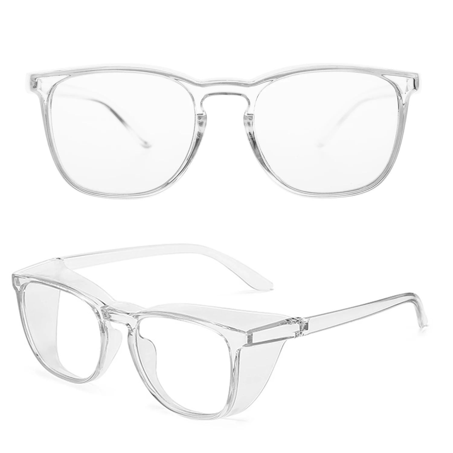 1/2/3/4 Stück VOPHA Antibeschlag-Schutzbrillen mit klaren Gläsern, die blaues Licht blockieren, Unisex mit Seitenflügelschutz – Detail 4