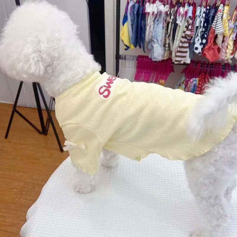 Camisa de lujo con lazo para perro Bichón, cachorro y gato de verano - imagen 2