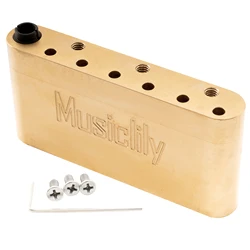 Musiclily Ultra 52.5mm Full Solid Brass/Steel Push-in Style Tremolo Block for ST Guitar Wilkinson M Series Bridge, 36mm Tall