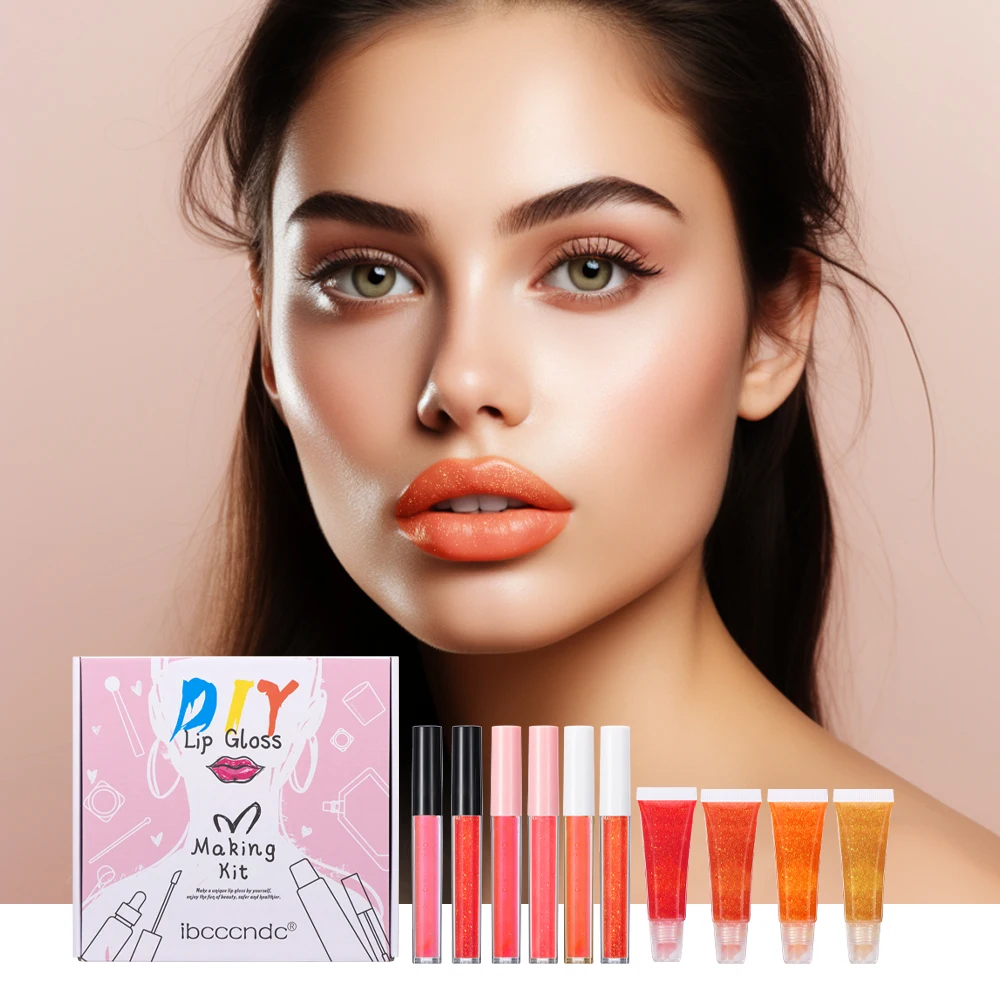 NEW DIY Lip Gloss Kit Moisturizing Clear Lip Gloss Base Gel 100ml With Lipgloss Tubes Pigment Powder Glitter Flavor Essence Oils