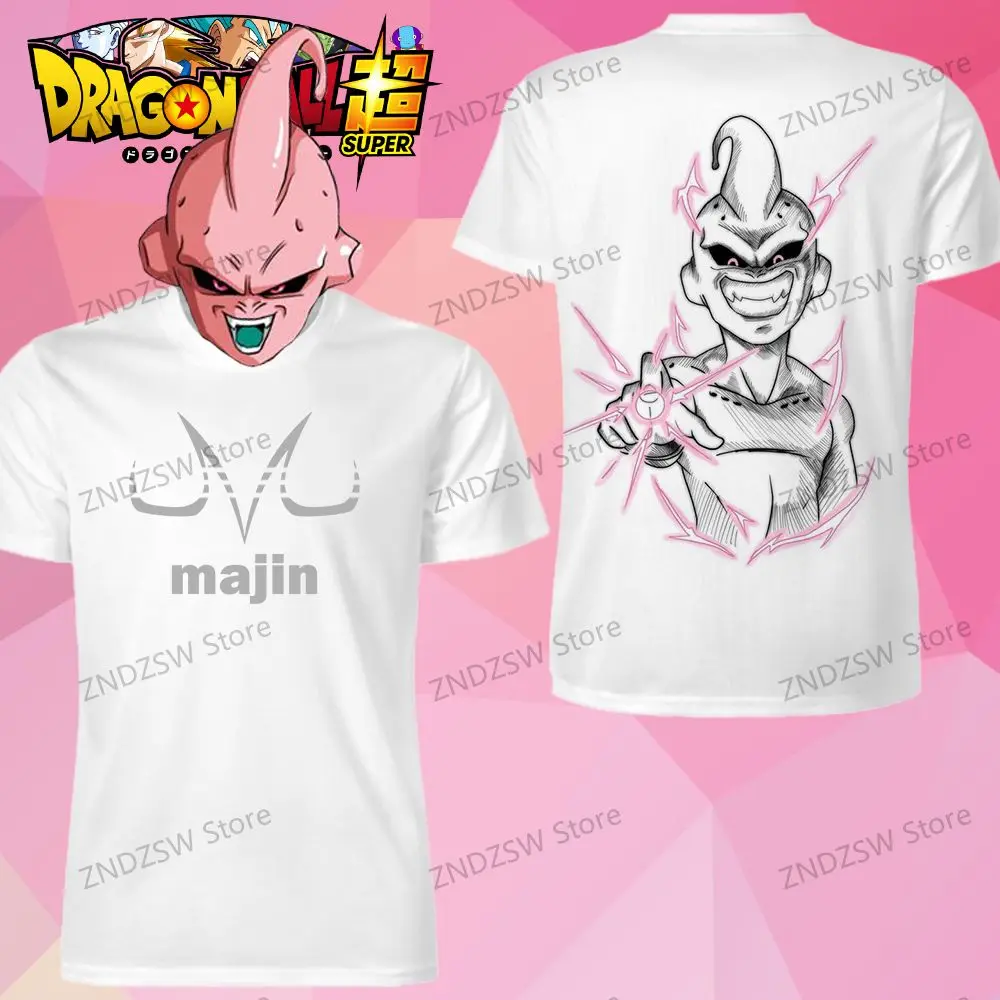 110-6XL Dragon Ball Men\'s T Shirt Summer 2024 Majin Buu Hip Hop Fashion the Boys Y2k Parent-child Wear Clothes 3D Oversized Cool