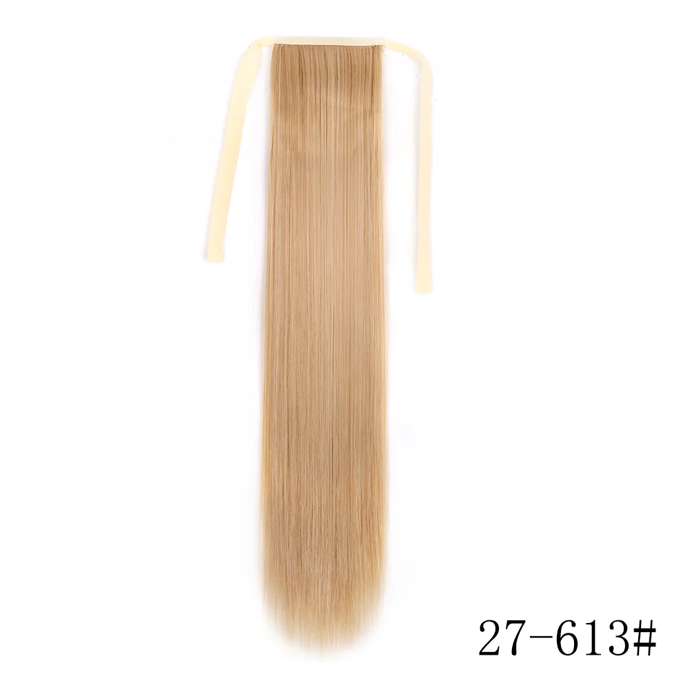 LISI GIRL Kunsthaar 22''34'' Langer, gerader Pferdeschwanz zum Umwickeln, Clip-in-Haarverlängerungen, schwarzes Haarteil, Kopfbedeckung
