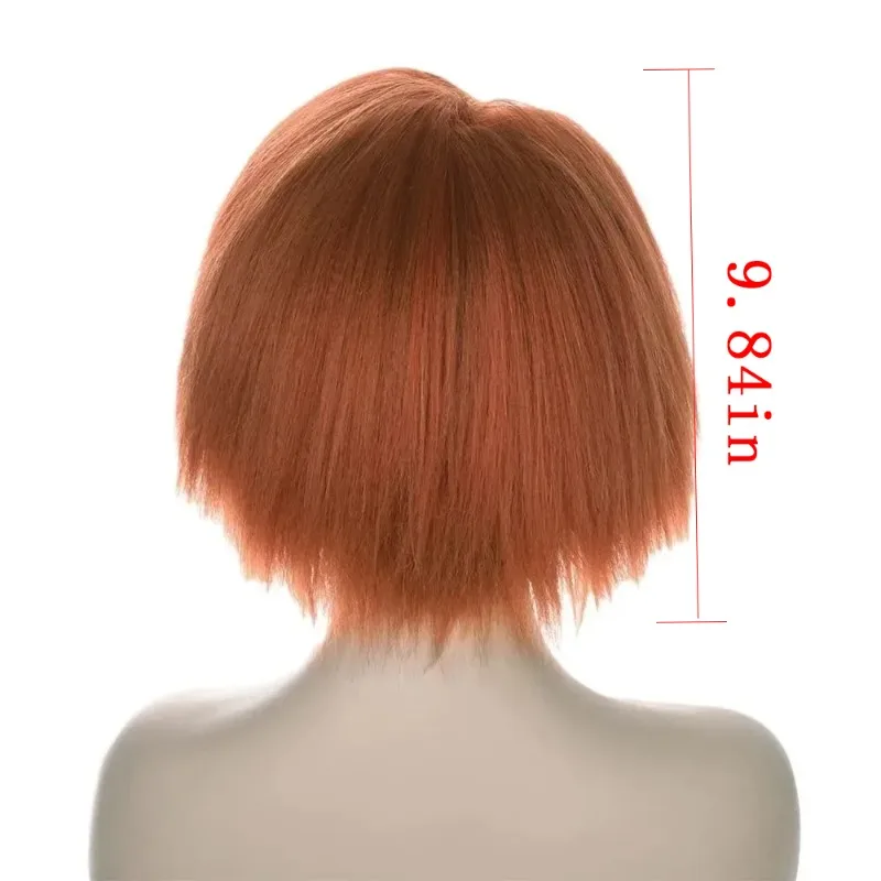 Chucky Cosplay Wig Woman Party Clothing Match Headwear Fluffy Orange Short Hair Film Child's Play Role Modeling Full Head Cover