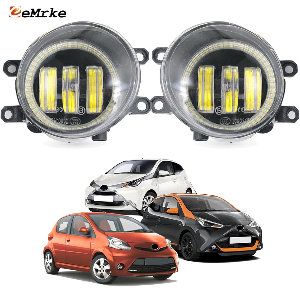 

Светодиодные или галогенные противотуманные фары PTF для Toyota Aygo B10 B40 2012-2019 с функцией Angel Eye и дневными ходовыми огнями (DRL)