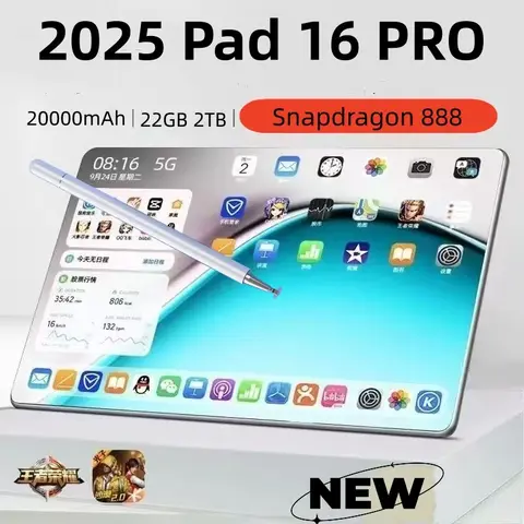 Bilashmart New Tablet Pad 16 Pro 11 inch Android 22GB+2TB Tablets 20000mah Battery Global Version 4G 5G Dual SIM WIFI Tab Kids MI Tablet PC