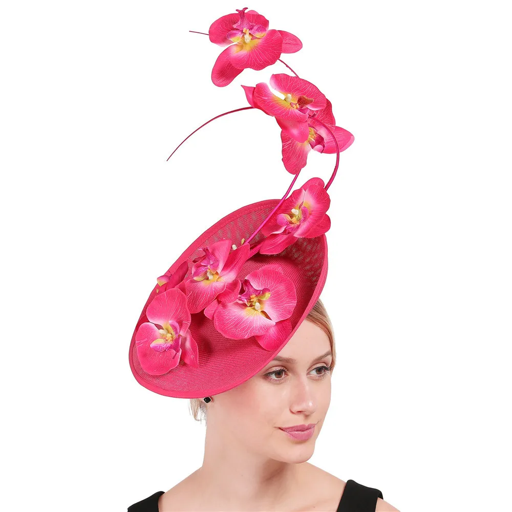 Kentucky Derby Tea Party Fascinator Hat, Sinamay Flowers Wedding Church Oversized Racing Season Photography Headwear