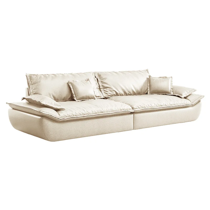 

Italian light luxury sofa living room fabric sofa small apartment thickened three people