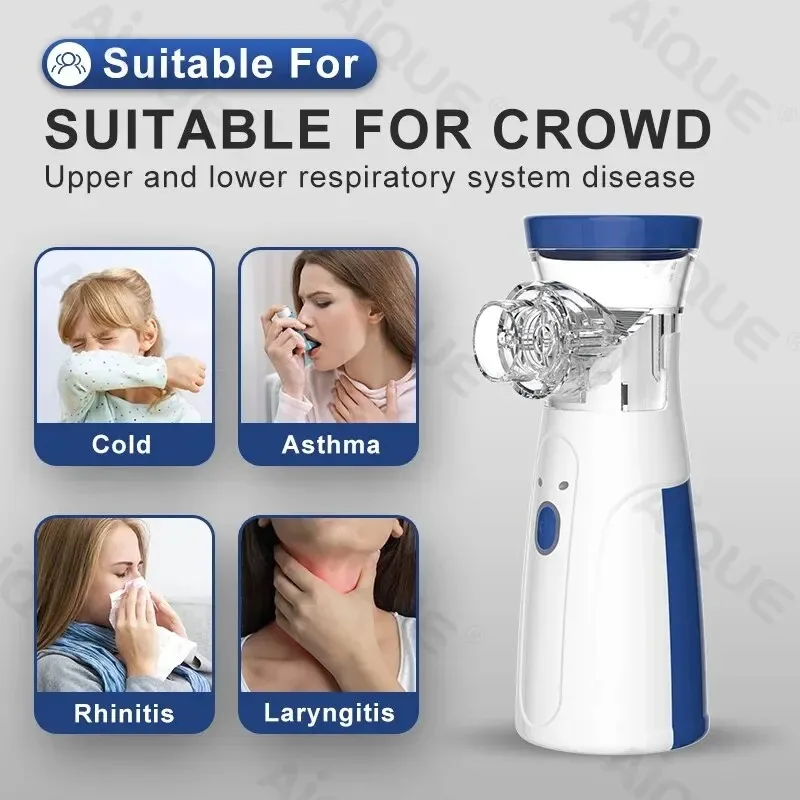 Portable Ultrasonic Nebulizer Mini Handheld Inhaler Respirator Humidifier Kit Health Care Children Home Inhaler Machine Atomizer