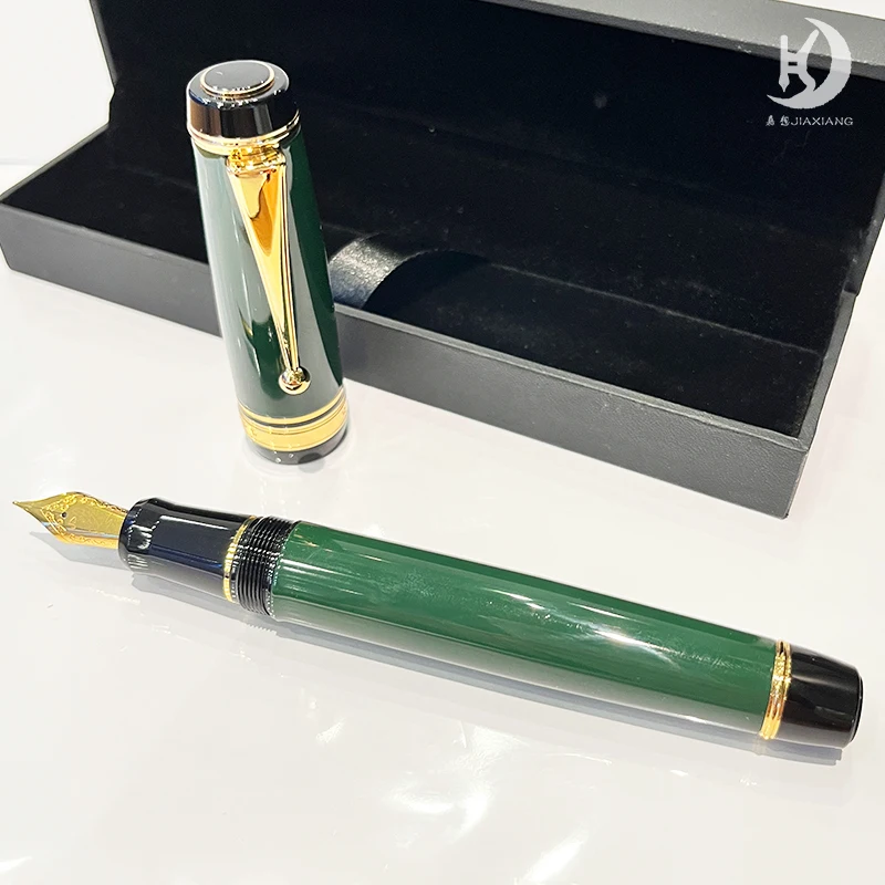 

Большая ручка JD Deluxe с подарочной коробкой Тяжелая, черная, темно-зеленая, красная, золотой зажим, завинчивающаяся крышка, перьевые ручки VIP для бизнеса