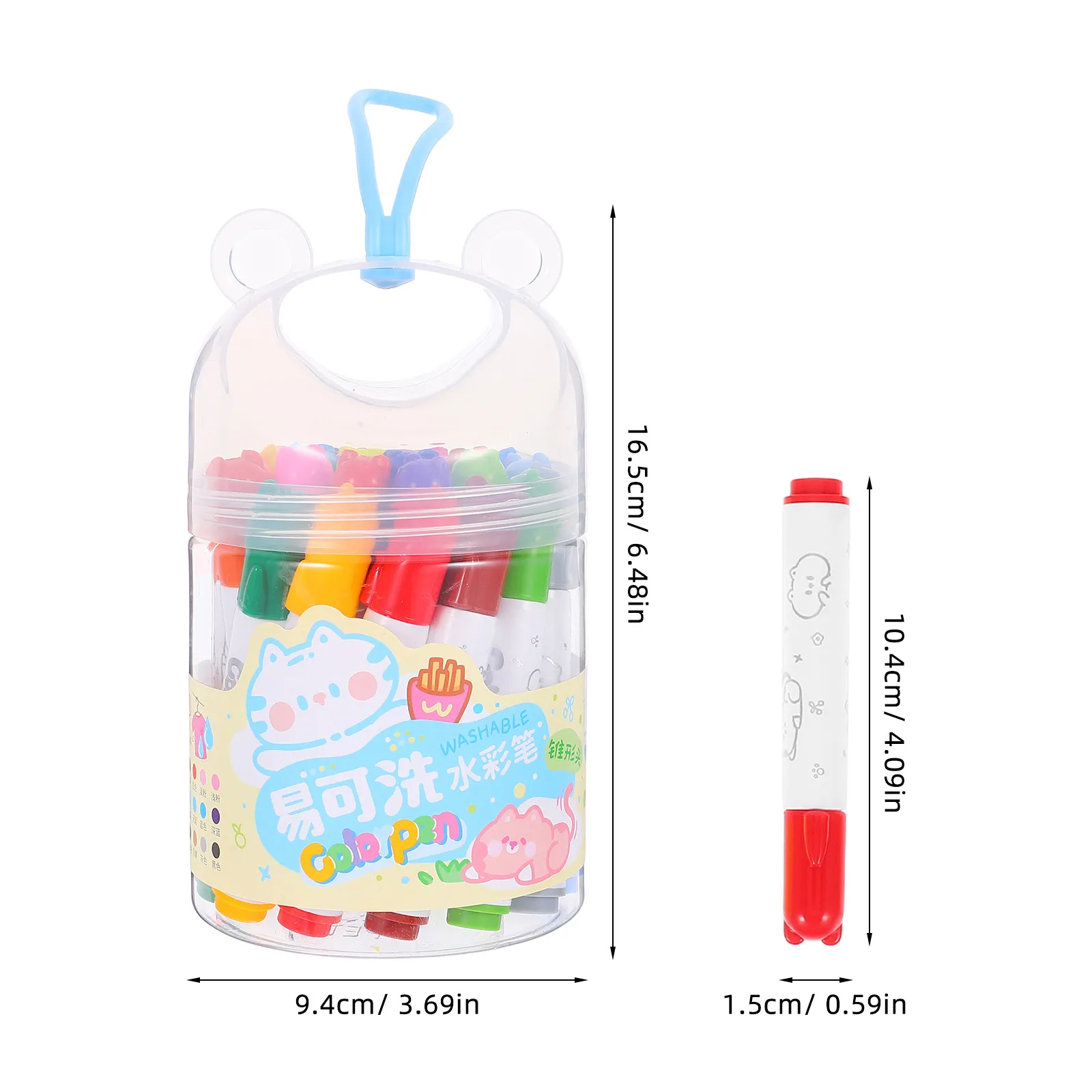 24Pcs Watercolor Ink Pens Washable Markers Set Kids Soft Tip Smooth Writing School Classroom Coloring Book Supplies