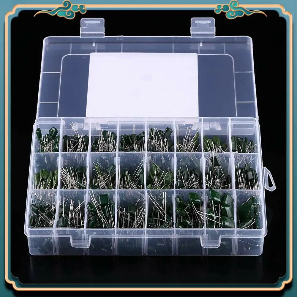 

(New)-660Pcs 24 Values 100V 2A221-2A474 Polyester Film Capacitor Assortment Pack Kit