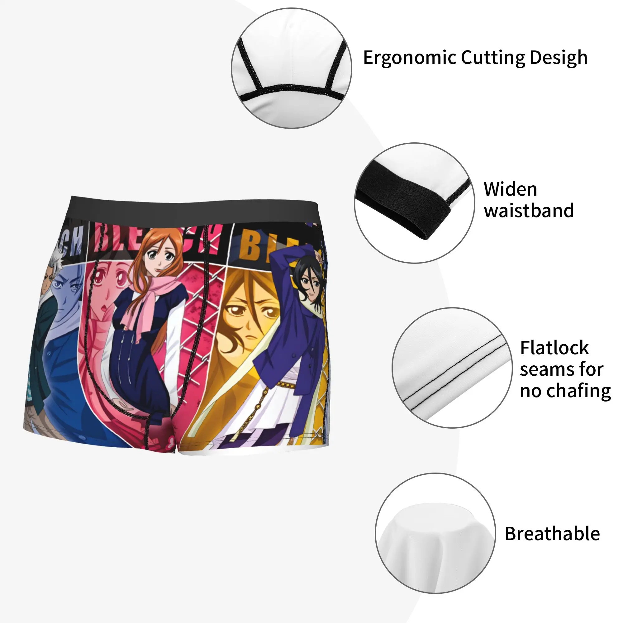 Ichigo Kurosaki Bleach Toshiro Hitsugaya Boxers Shorts Men's Orihime Inoue Rukia Kuchiki Briefs Underwear Novelty Underpants view 5