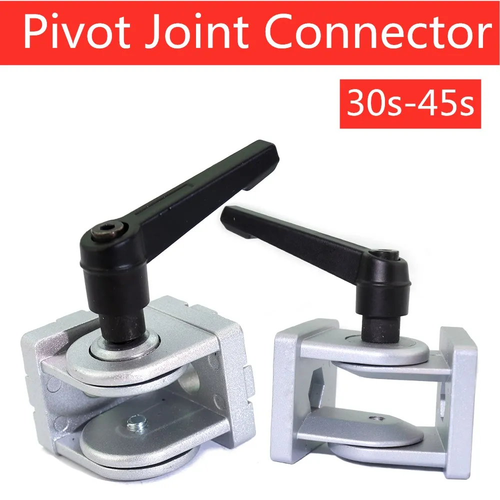 1 pz pressofuso in lega di zinco flessibile perno giunto connettore cerniera angolare per profilo in alluminio raccordi ad angolo retto 30/40