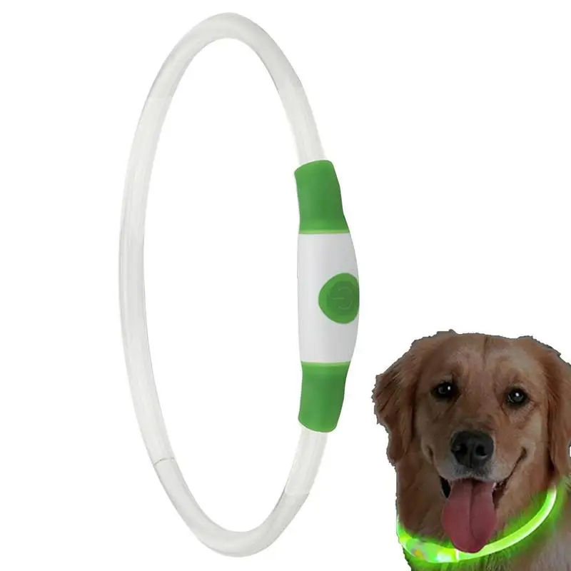 LED Dog Collar Illumination Night Necklace For Pets Light Up Cuttable Strip Puppy Necklace With Three GlowModes