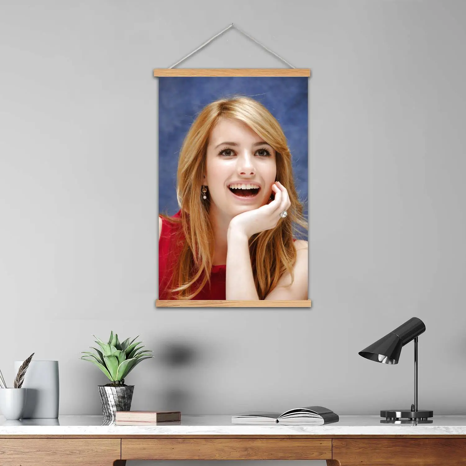 إيما روبرتس مؤطرة جدار اللوحة قماش ملصق فني، جدار الفن الحديث الأسرة ديكور غرفة نوم الملصقات، اللوحة الزخرفية