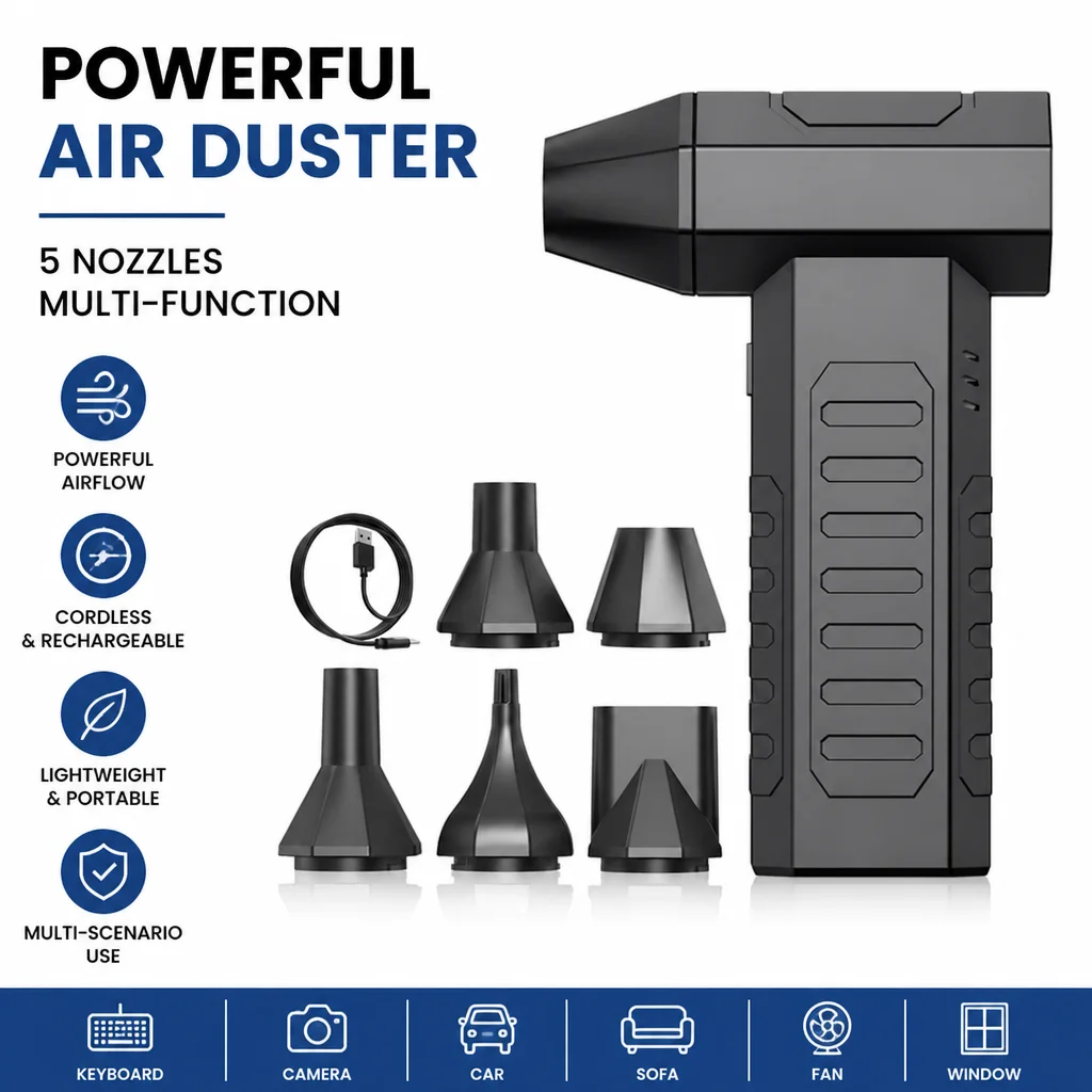 Compressed air dust collector, suitable for various scenarios, multi-functional dust collector, rechargeable wireless blower