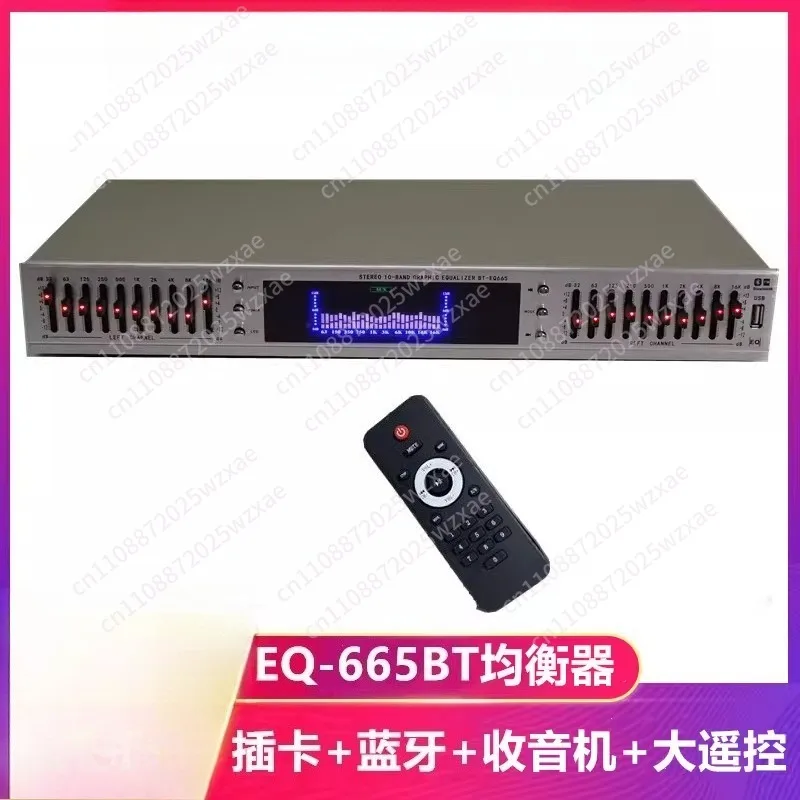 EQ-898BT HIFI Digital HD Stereo Preamplifier Equalizer Built-In USB Bluetooth Home Stage Equalizer Dual 10 Segments 220V
