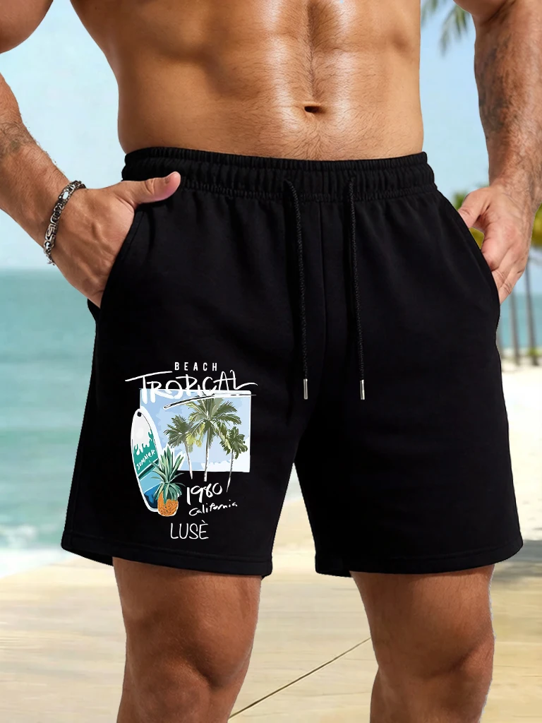 

California Beach Surfing Design Men Stretch Oversized Bottoms Daily Summer Sportpant Commute Jogging Shorts Casual Sport Clothes