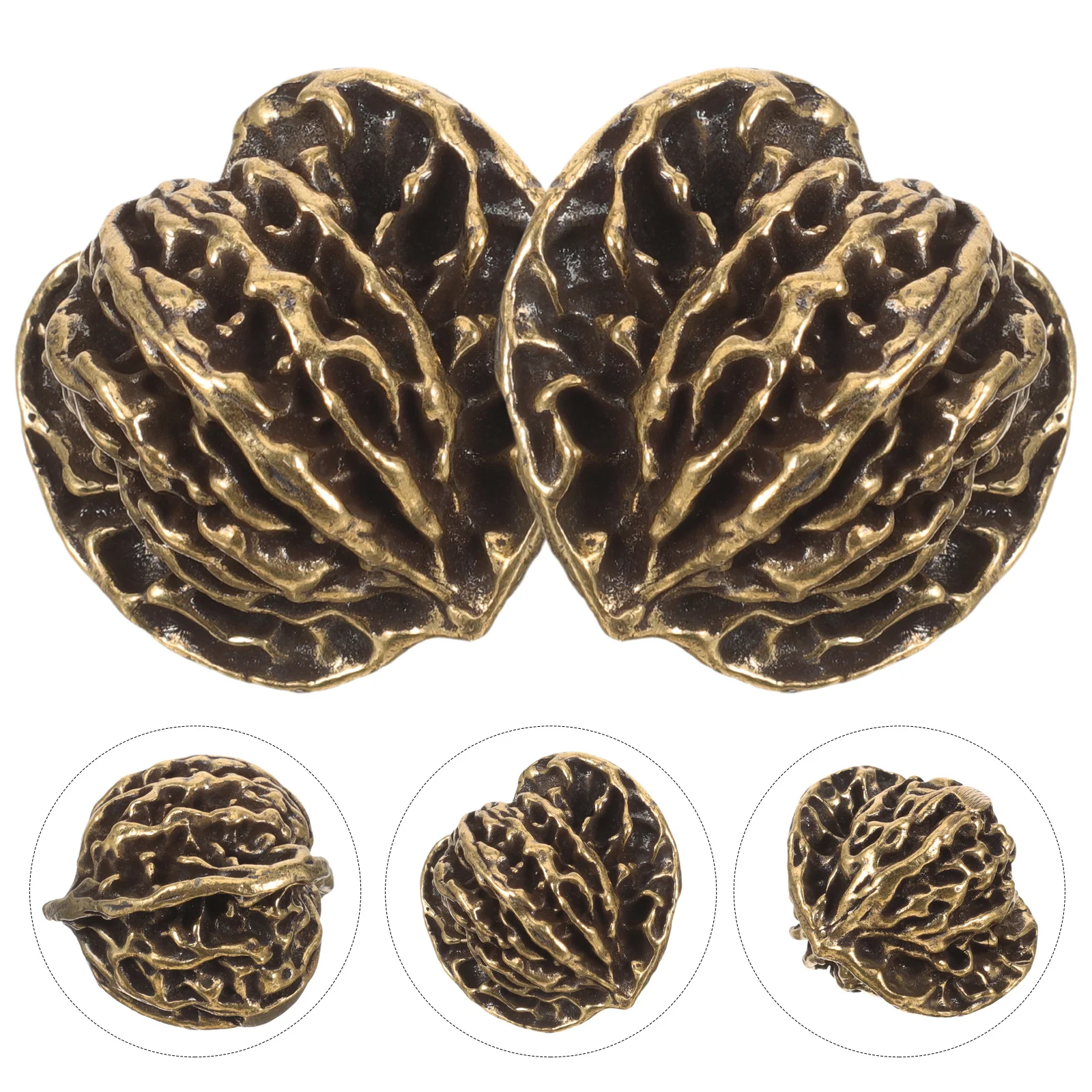 

2Pcs Chinese Handballs Brass Walnuts Exercise Balls Hand Strengthening Handballs for Adults Brass Home Tea Table