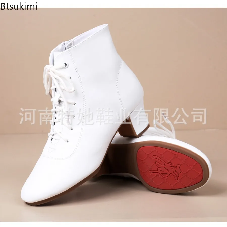 2026 New Women's Ballroom Latin Dance Shoes Jazz Modern Dance Shoes Lace Up Dancing Boots White Black Sports Dancing Sneakers view 5