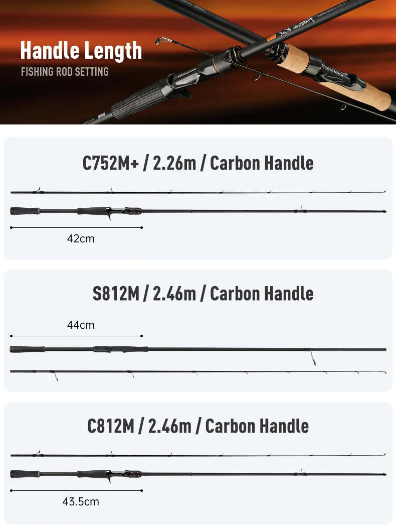 KingdomFishing Angelrute C2.26m/2.46m/2.59m/2.76m/2.74m/3.2m/3.6m M M+ MH Power Zweigriff FUJI A Weitwurf-Angelruten – Detail 12