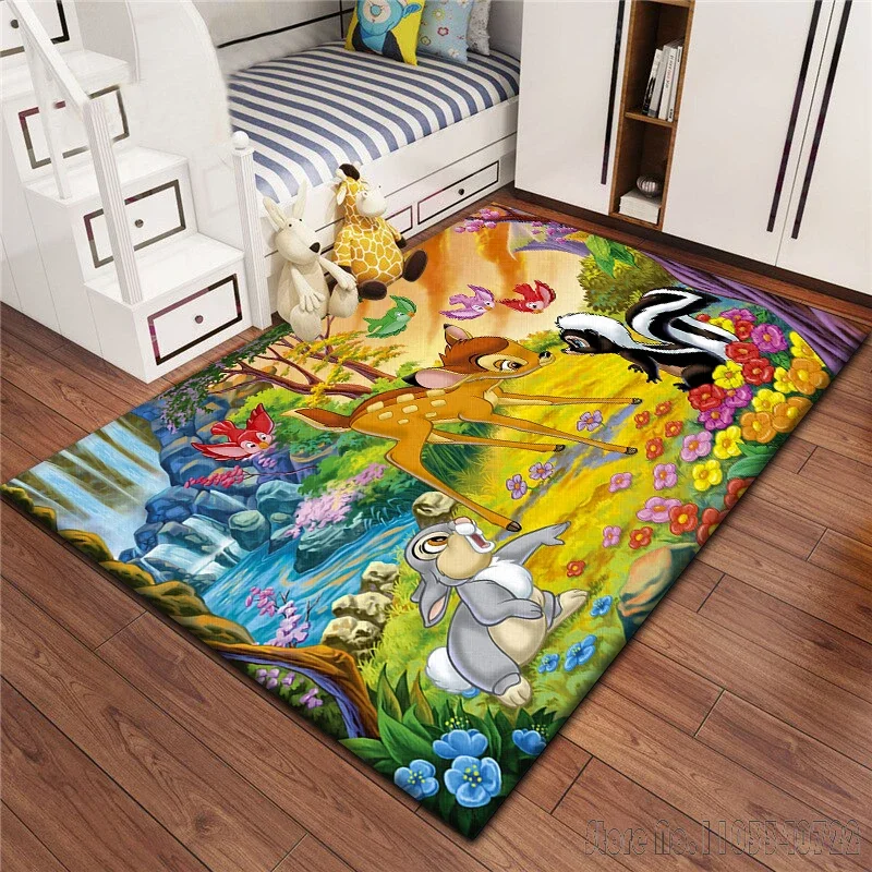 Bambi Cartoon Cartoon Rug Carpets 120x160cm Decor for Living Room Children's Bedroom Sofa Bathroom Kids Floor Mat