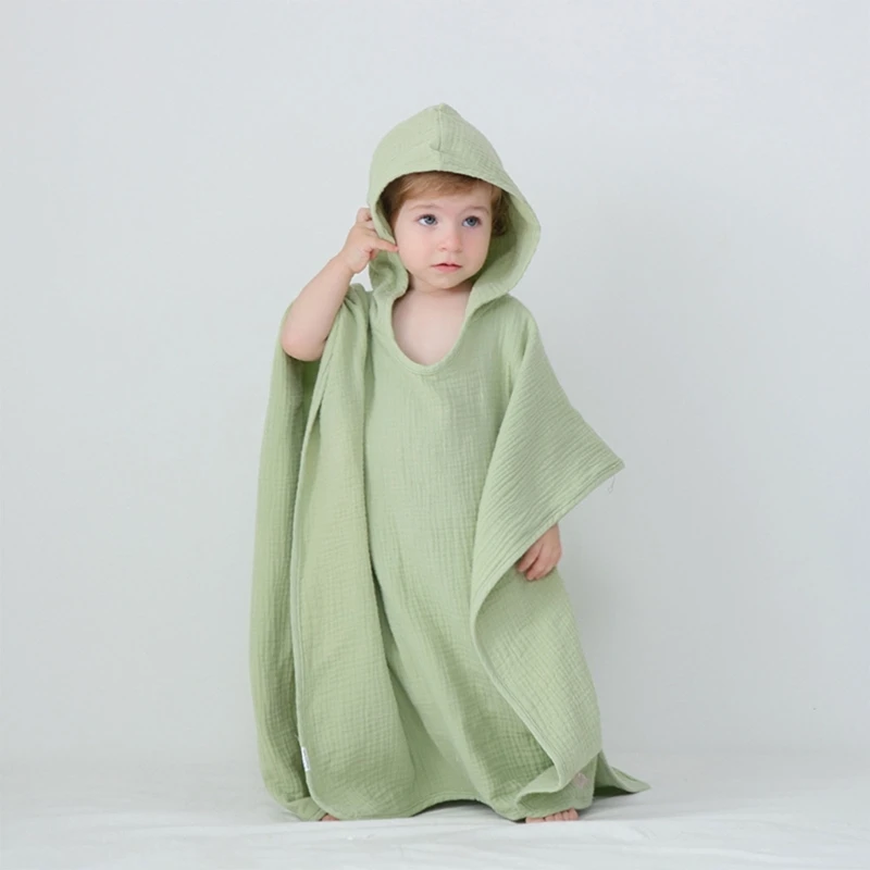 Baby Kids Hooded Cape Sleeveless Cloak Poncho Outwear Beach Swimwear Cover up Bath Robe Towel Wrap for Boys Kids Children Toddle