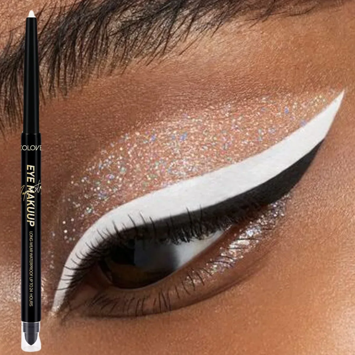 Lápis delineador de longa duração de ponta dupla à prova de manchas perfeito para definição de olhos dramática