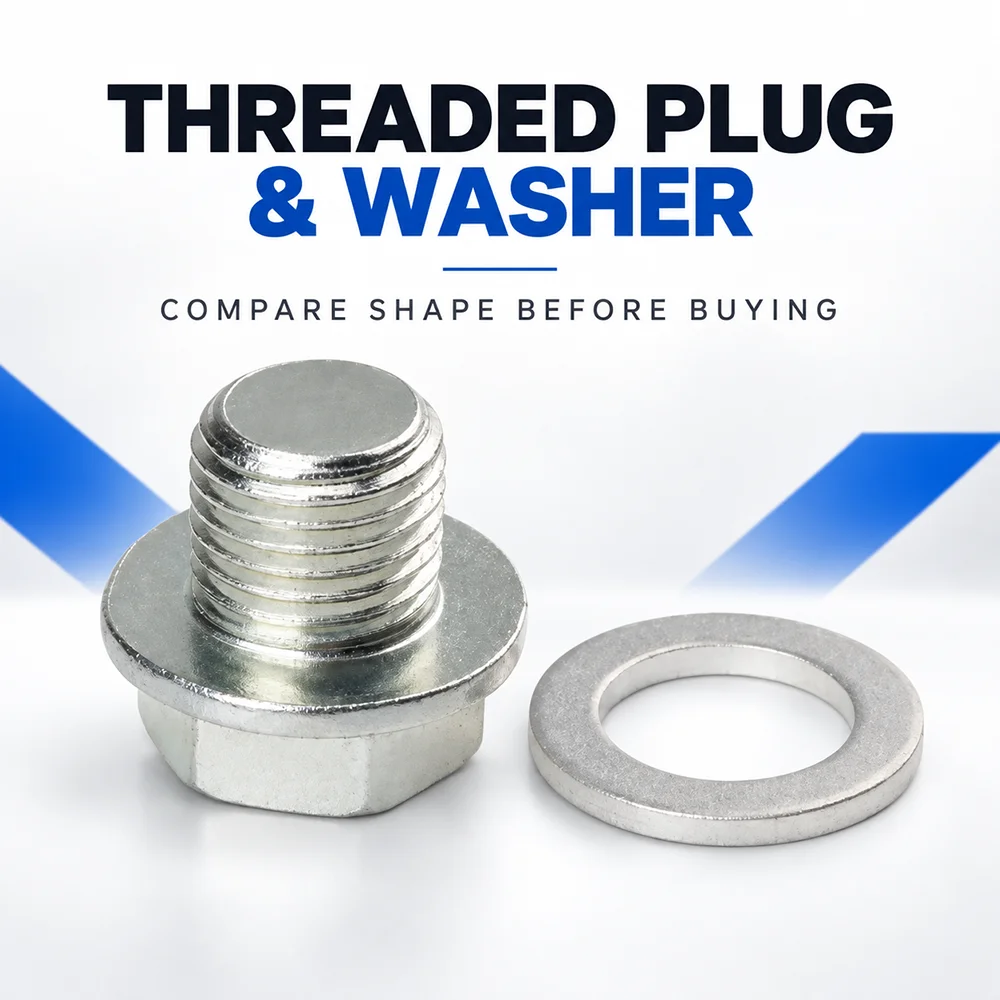 90009-R70-A00 M14x1.5 Engine Oil Pan Drain Plug Bolt with 94109-14000 Washer for Honda Accord Civic CR-V Odyssey Pilot Acura