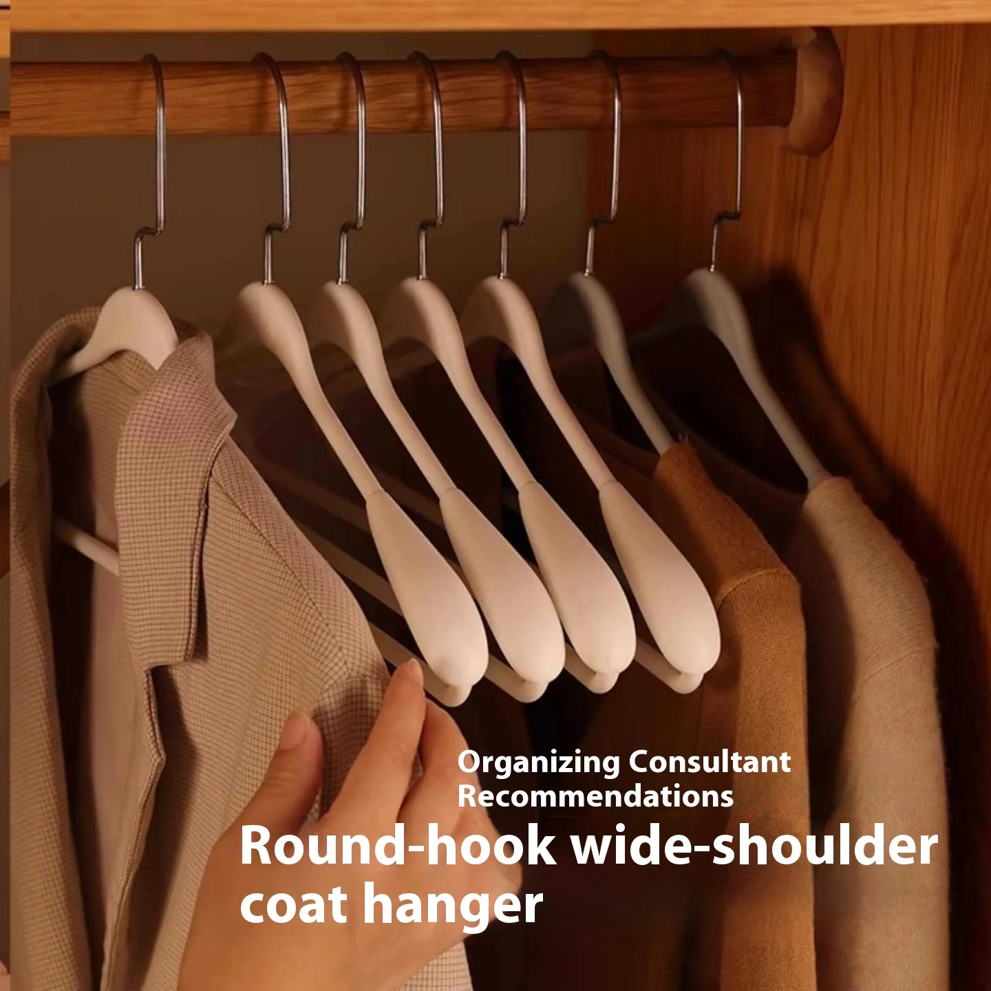 

Wide Shoulder Coat Home Use Hanger Simple Seamless Thickened Suit Anti-Shoulder Corner Clothes Hanger Anti-Slip