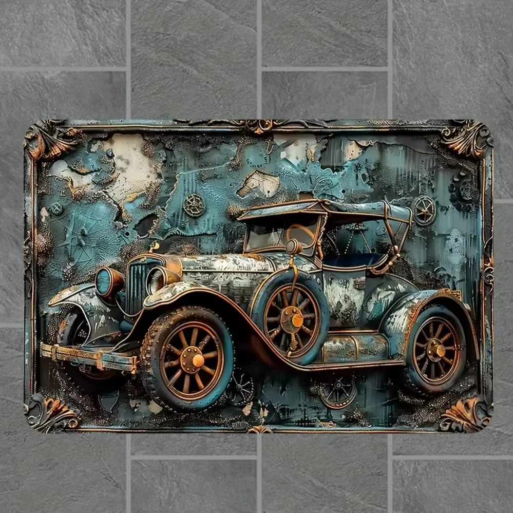 

Classic Old - Fashioned Car Sign: Rustic Metal Wall Decor for Any Setting-Ideal as a Thoughtful Gift for Home & Cafe Enthusiasts