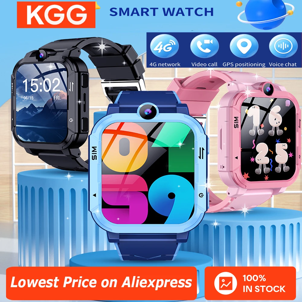 4G Kids Smart Watch Phone 1 + 8GB APP Dowload WhatsApp GPS WiFi Location Video Call SOS Call Back Monitor الأطفال Smartwatch هدية