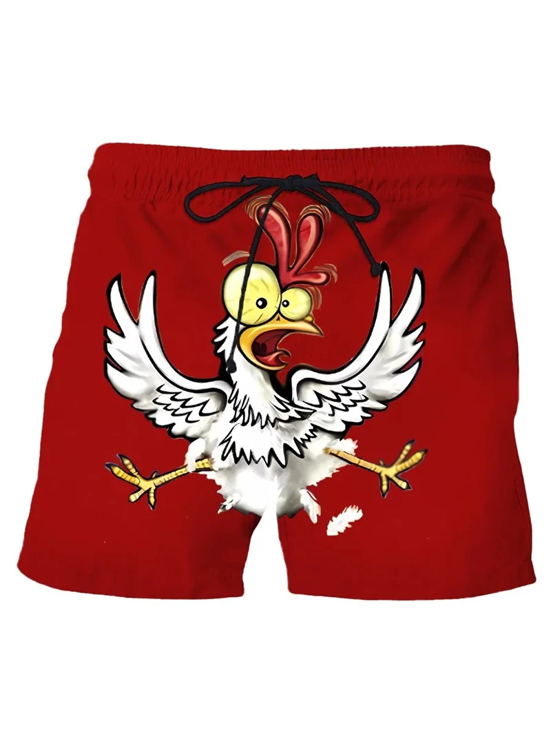 Summer Funny Men's Beach Shorts 3D Print Cock Graphic Swimming Pants Harajuku Personality Quick Drying Men Trunks Dropshipping