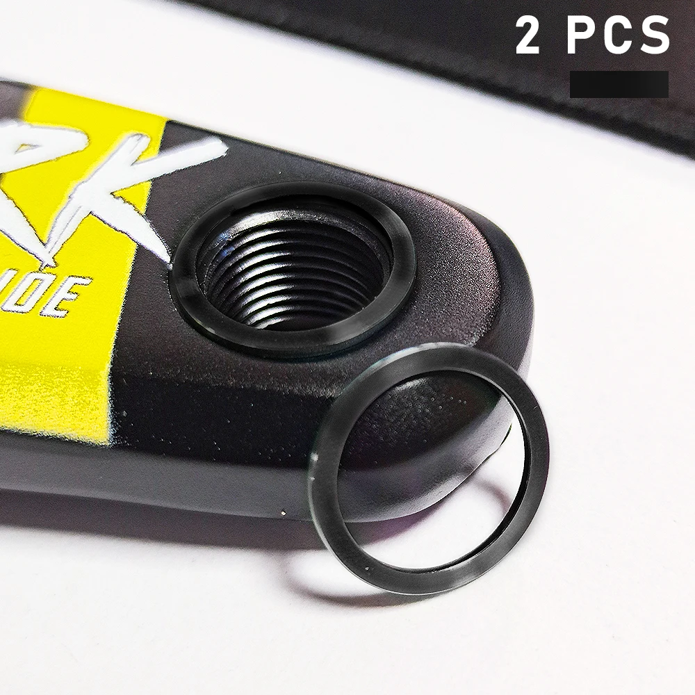 KRSEC 2PCS Fahrrad Titanlegierung Pedal Unterlegscheibe Spacer Dichtung für Mountainbike Rennrad Kurbelschutzring