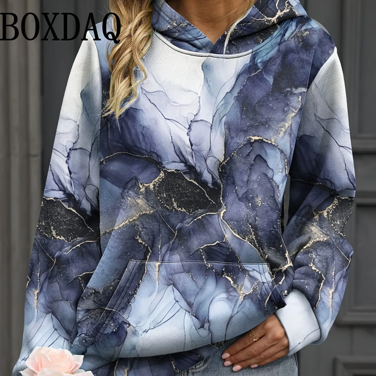 Autumn Marble Gradient 3D Print Hoodies Winter Women Fashion Casual Pockets Sweatshirts Loose Hoodie Pullover Tracksuit Clothing